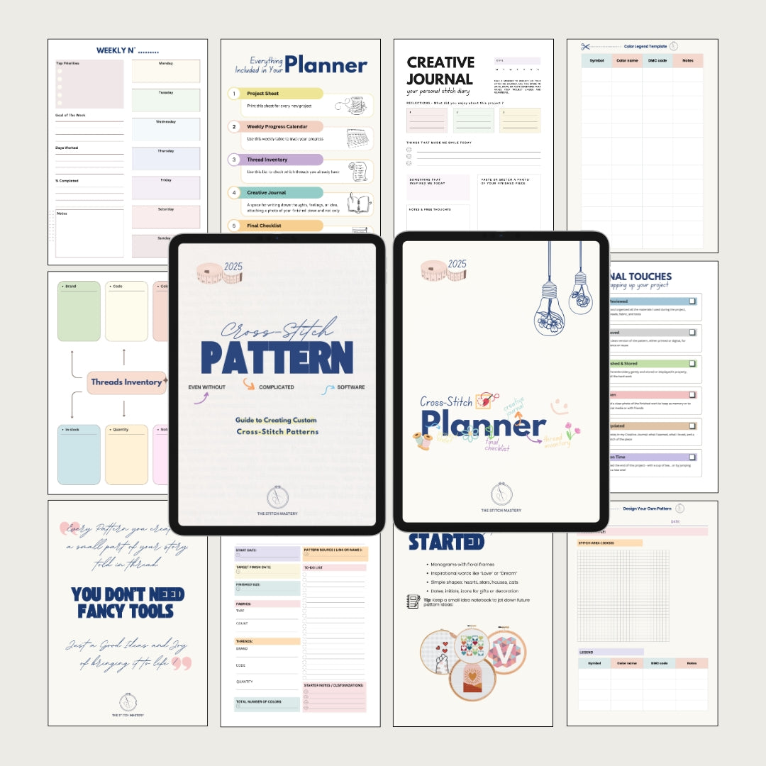 Cross-Stitch Master Pack – Create & Organize Your Projects Like a Pro (2 Guides in 1)